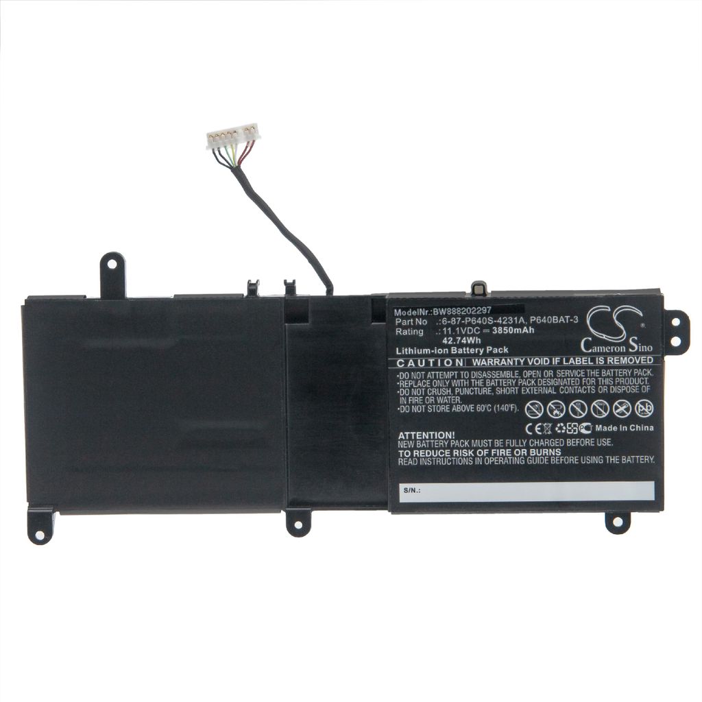 vhbw Akku Ersatz für Thunderobot 6-87-P640S-4231A, P640BAT-3 für Notebook (3850mAh, 11,1V, Li-Ion)