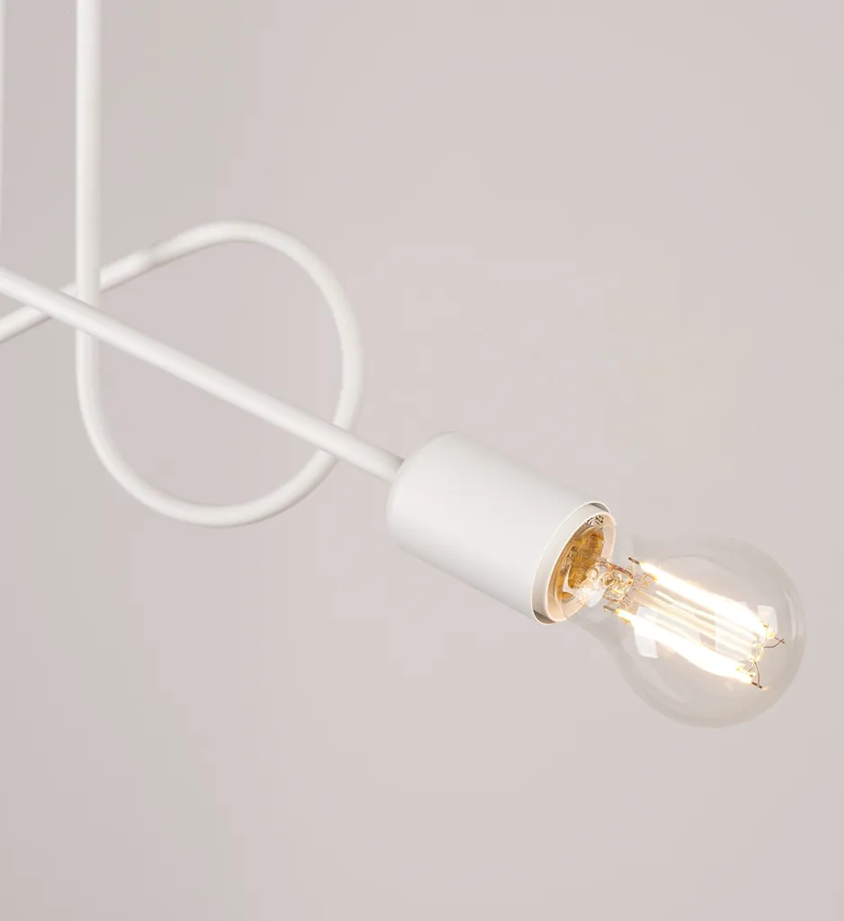Lustre LOOP 2 Blanc Solution Éclairage Double E27 Acier Robuste