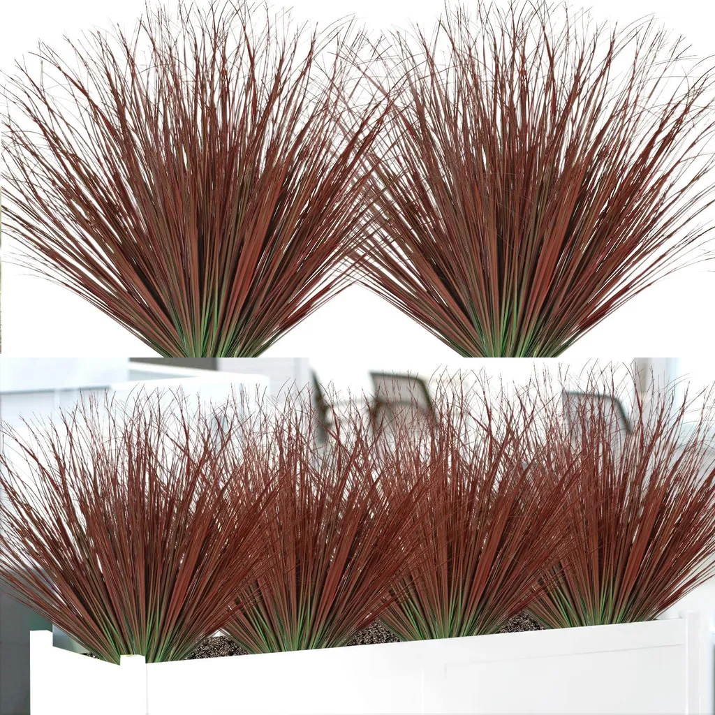 Plantes Artificielles Extérieures Gazon Synthétique Rouge Lot de 20