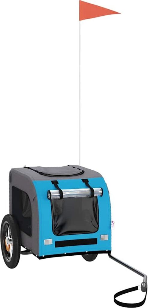 Fahrradanhänger Hunde Blau und Grau Oxford-Gewebe und Eisen