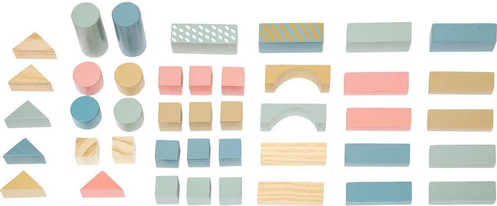 Blocs de Construction en Bois Naturel Atmosphera - 50 Pièces Durables