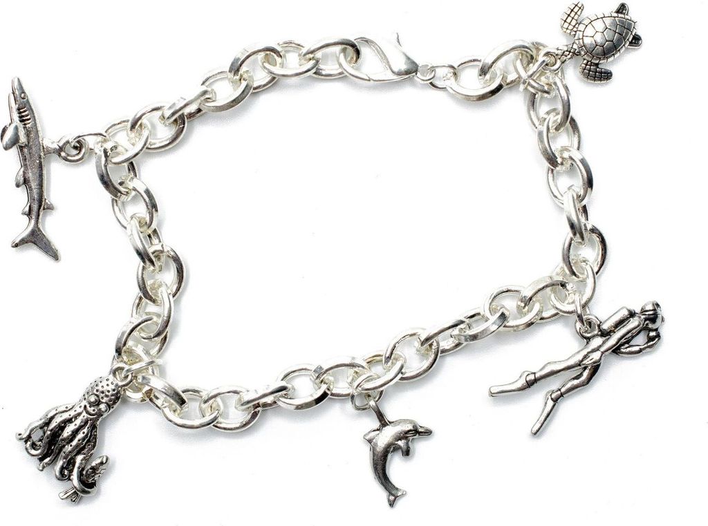 Tauchen Miniblings Armband Schildkröte Delfin Taucher Hai Krake