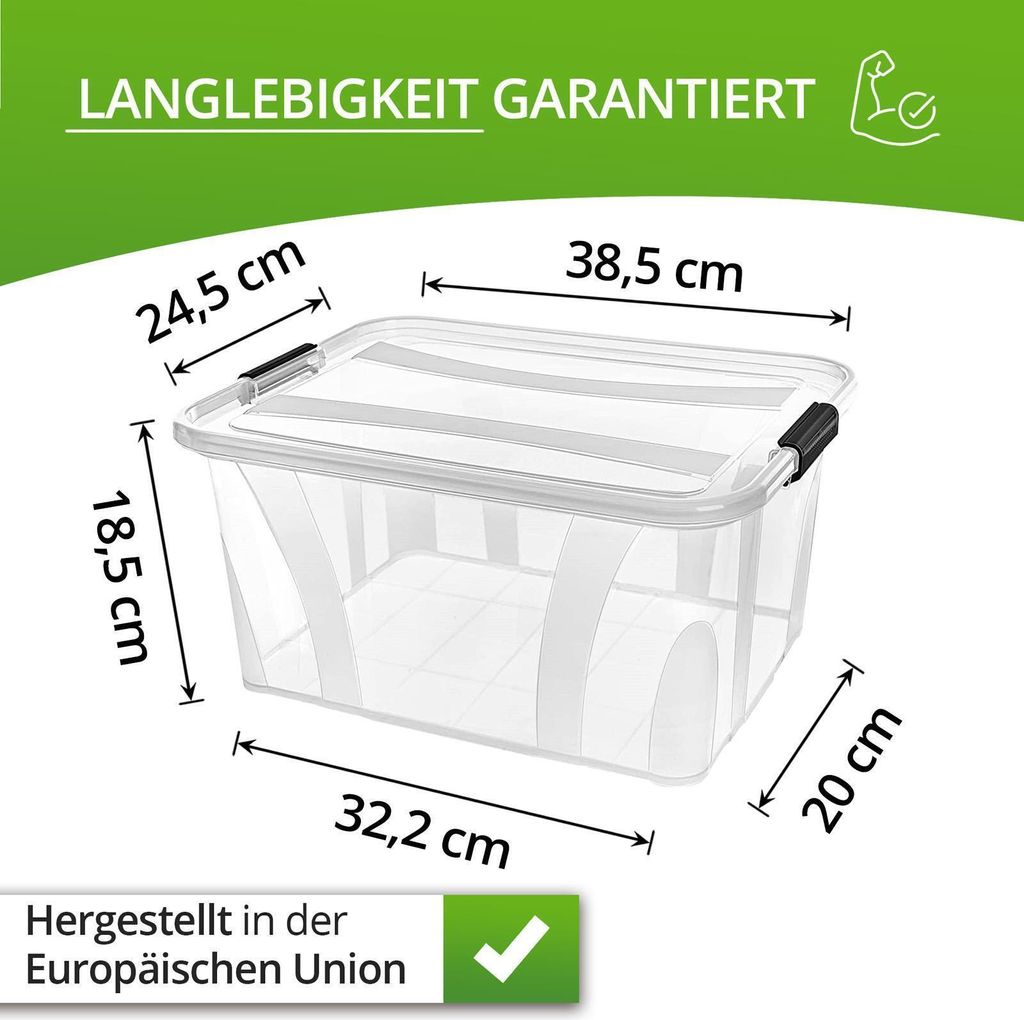 Aufbewahrungsbox mit Deckel Kunststoffboxen Box Kisten Produktbild 2