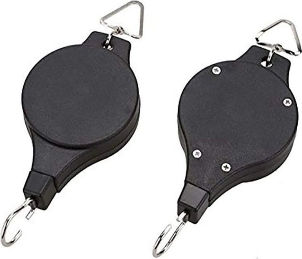 Ampellift 2er Set Seilzug Ampellift Pflanzenlift Einziehbar Blumenkorbhaken Verstellbar Pull Down