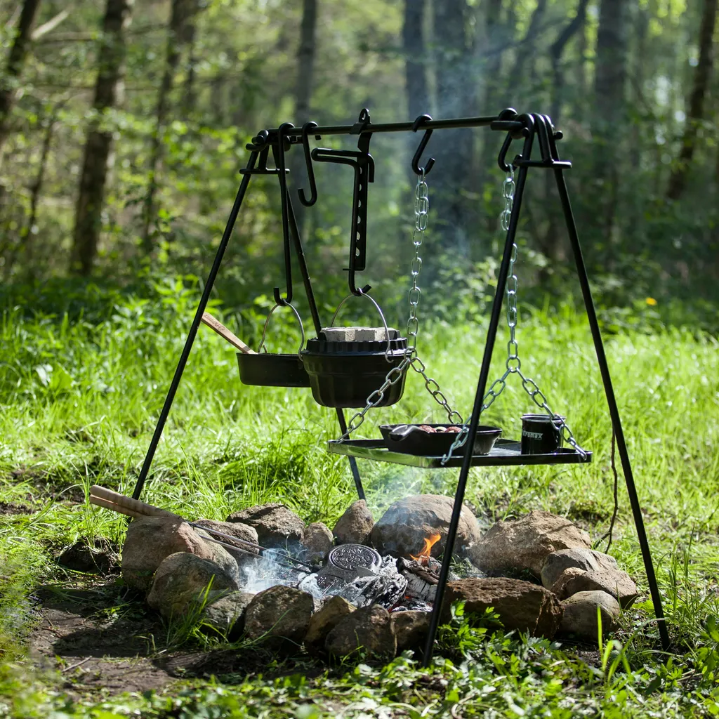 Petromax Feuerbrücke Support de Cuisson Robuste avec Grille et Crochets - 6