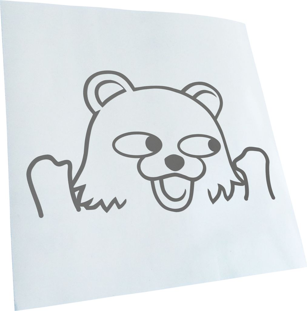 Kiwistar - Autoaufkleber - Pedobär Kuma - Grau - 50x25cm - Aufkleber für Auto, Laptop, Fahrrad, LKW, Motorrad mehrfarbig JDM Decal Racing