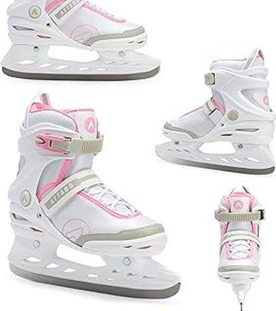 ATTABO Tora Damen Freizeit-Schlittschuhe – Schnalle & Klettverschluss, Starke knöchelstütze, edelstahlkufen, Komfort & Sicherheit für anfänge...
