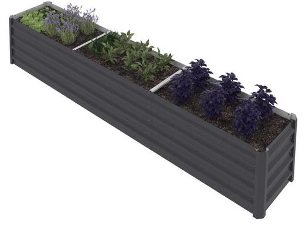 Pot de fleurs métallique droit avec rebord surélevé, 240 x Image du produit 