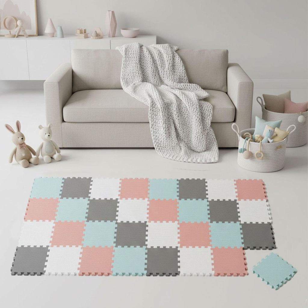36 Teile Spielmatte Baby Puzzlematte 30x30 Krabbelmatte Bodenmatte Kinderzimmer