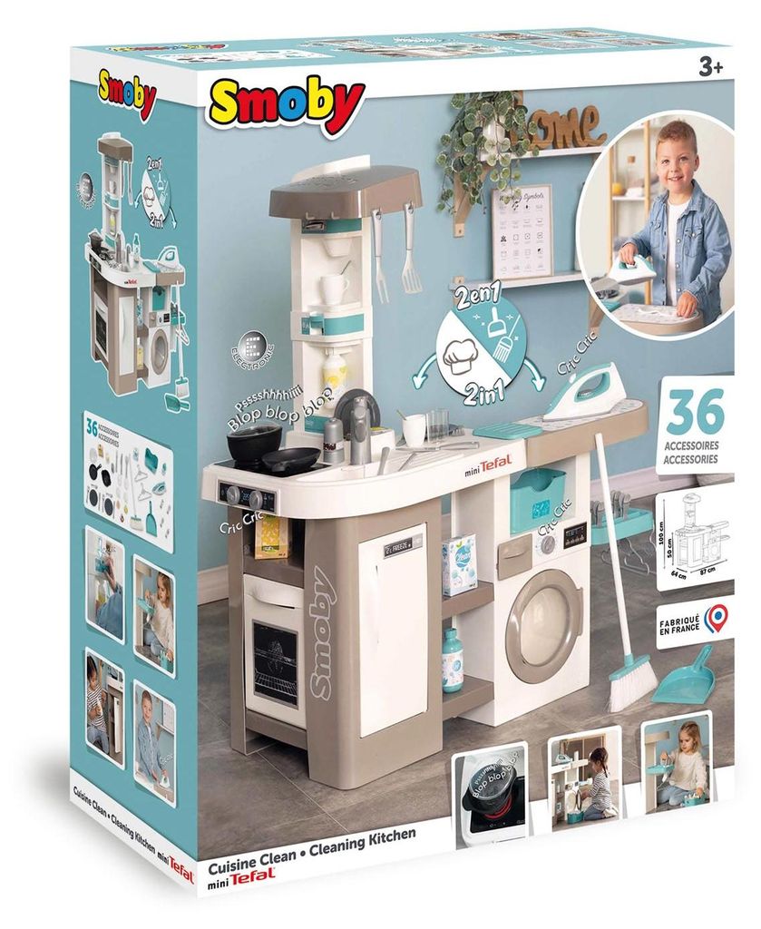 Smoby Tefal Studio Küche mit Waschsalon - Kunststoff, ab 36 Produktbild 