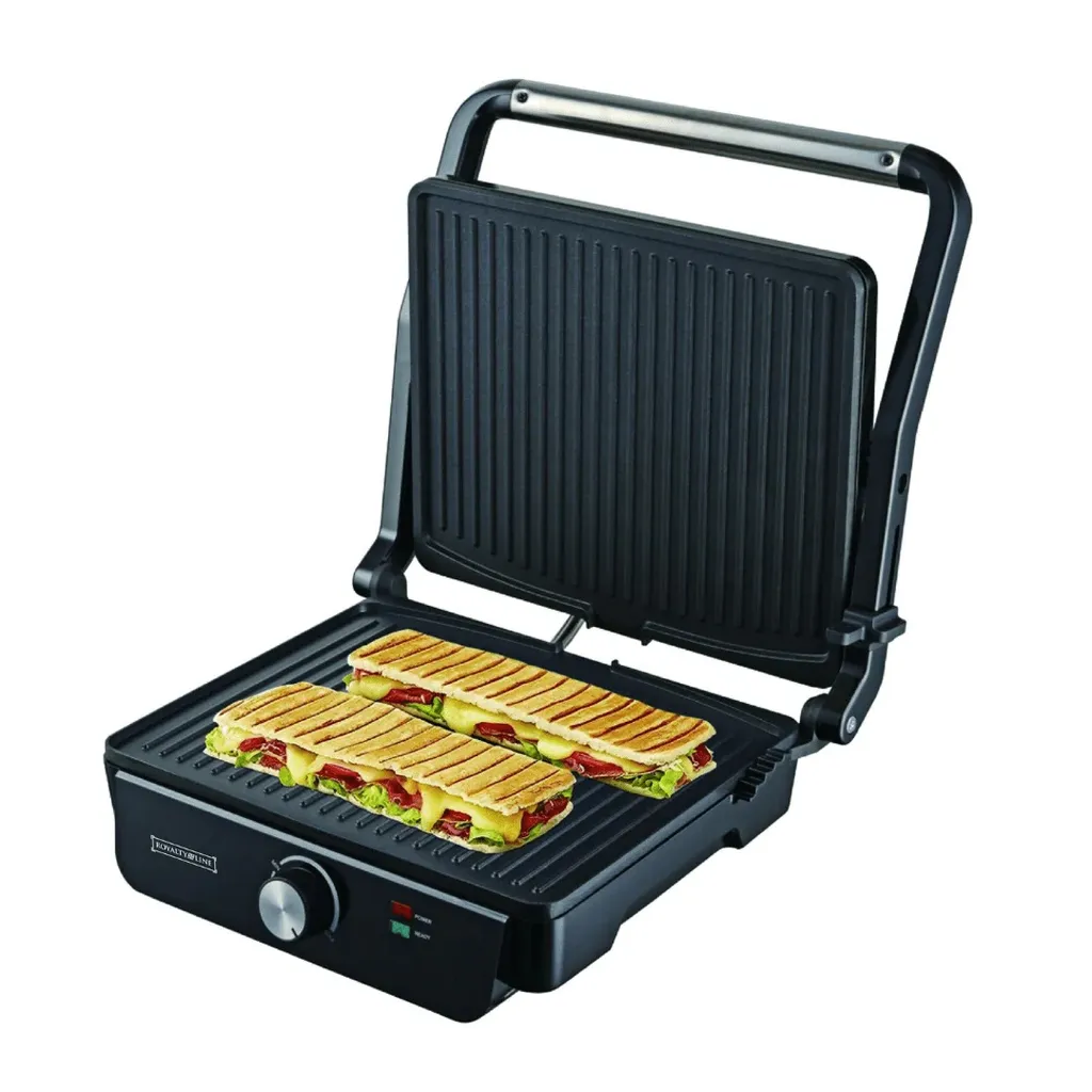 Grill à Panini Royalty Line RLPG7937 2000W - Noir et Inox - 30x24cm