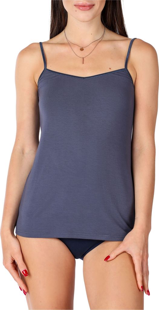 Bellivalini Damen Unterhemd aus Viskose BLV50-218 (Blau, L )