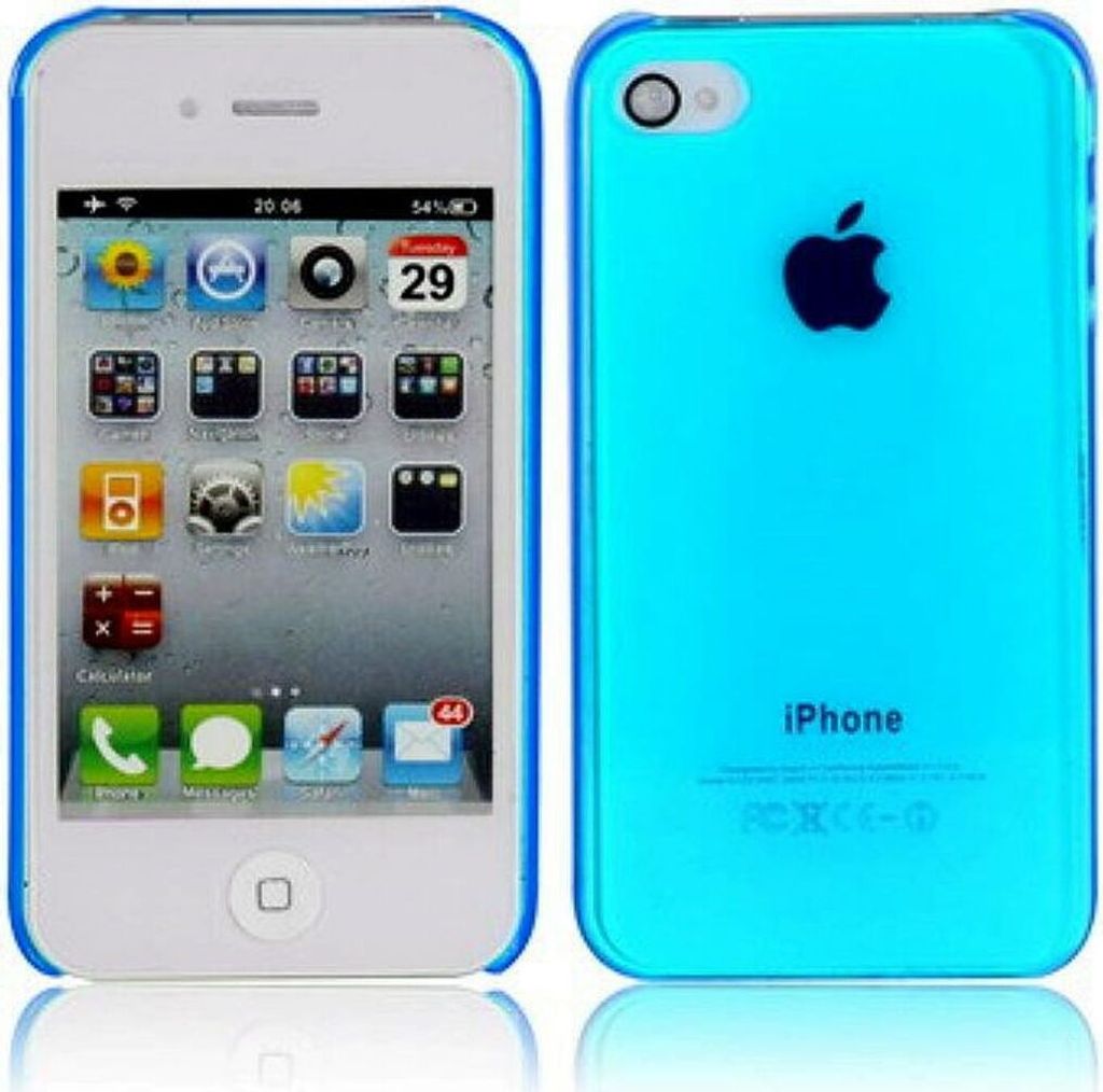 Schutzhülle Hard Case Hülle für Handy iPhone 4 / 4s Blau