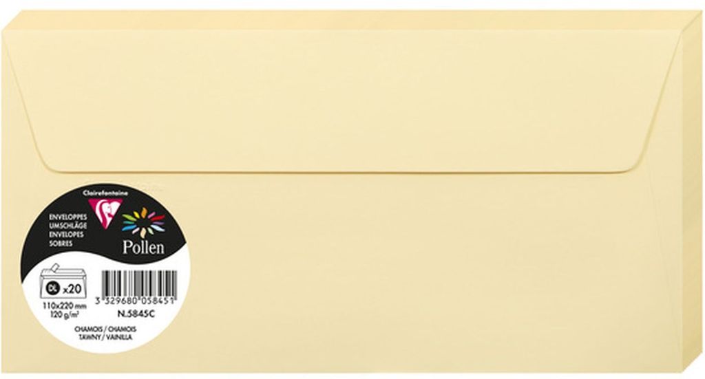 Clairefontaine 5845C Pollen DL-Umschläge, 120 g, Farbe: Produktbild 