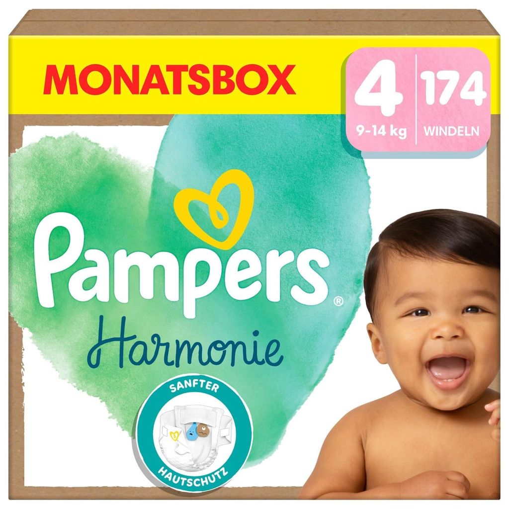 Pampers Harmonie Windeln Größe 4, 174 Windeln, 9kg-14kg, Produktbild 