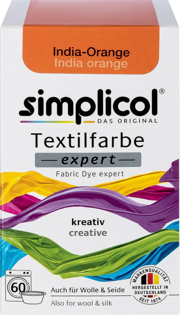 Simplicol Textilfarbe expert India-Orange 150g Farbe zum Färben 4er Pack 