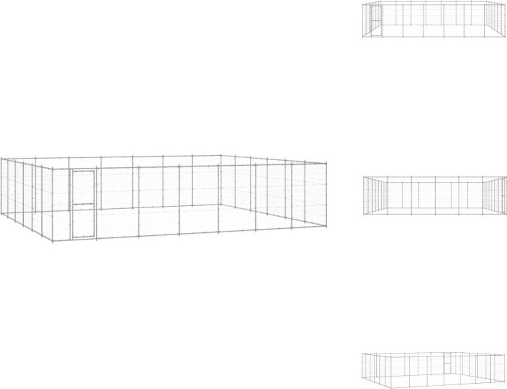 vidaXL Outdoor-Hundezwinger Verzinkter Stahl 50,82 m² - Hundezwinger & -ausläufe
