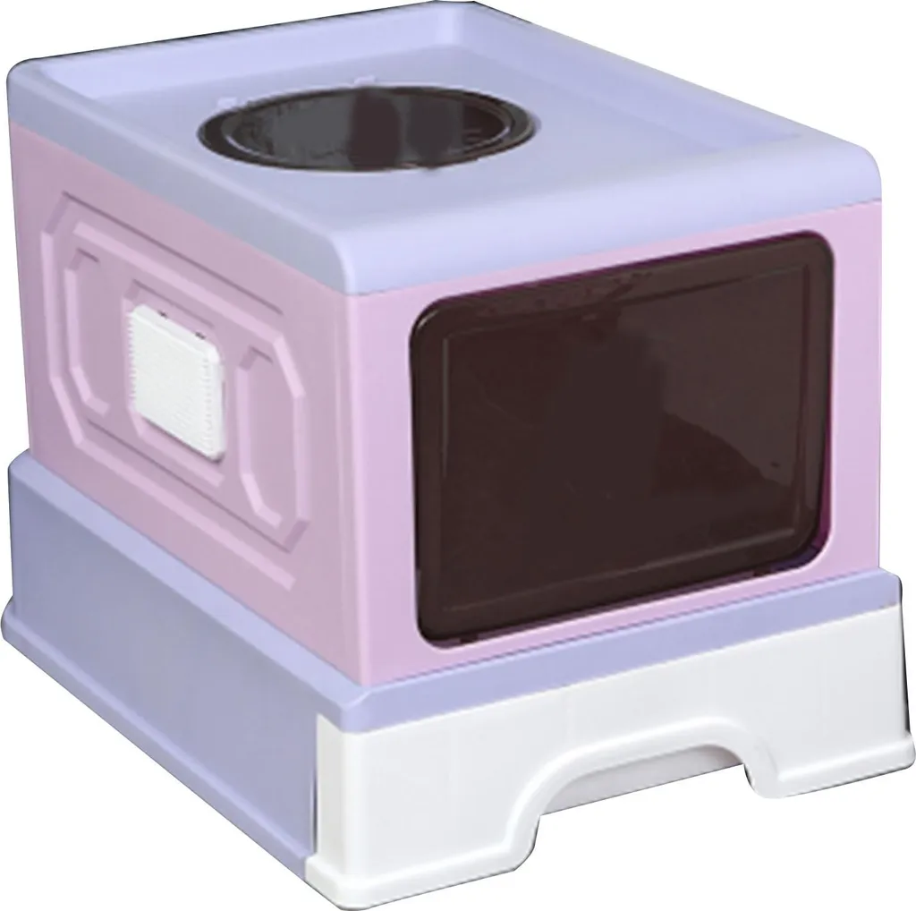 Bac à litière anti-projection et fuites - Maison de toilette chat violet