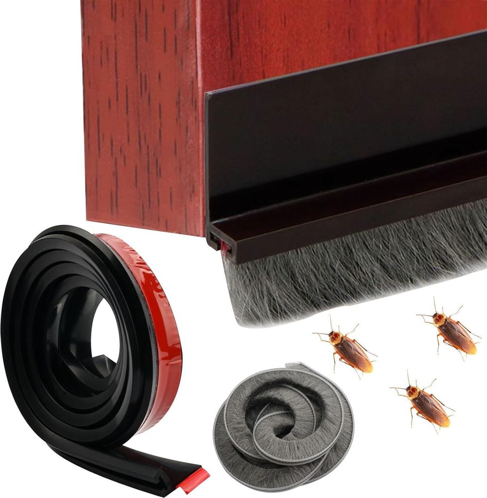 Zugluftstopper für Türen - Türdichtung von 100 cm - Selbstklebend - Schallisolierung und Schutz gegen Kälte