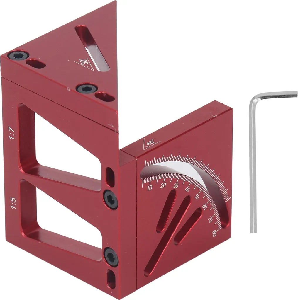 Règle de mesure 3D pour travail du bois - Traçage d'angle précis 45/90°