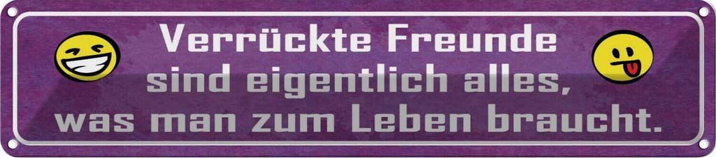 vianmo Blechschild 10x46 cm verrückte Freunde sind alles was Spruch Zitat