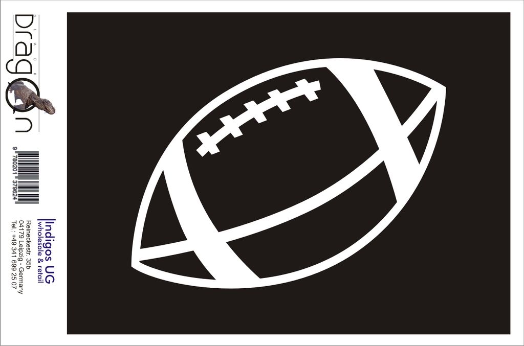 Aufkleber / Autoaufkleber - JDM / Die cut / Auto / OEM - Football - 150x110 mm pink - Heckscheibe / Heckscheibenaufkleber