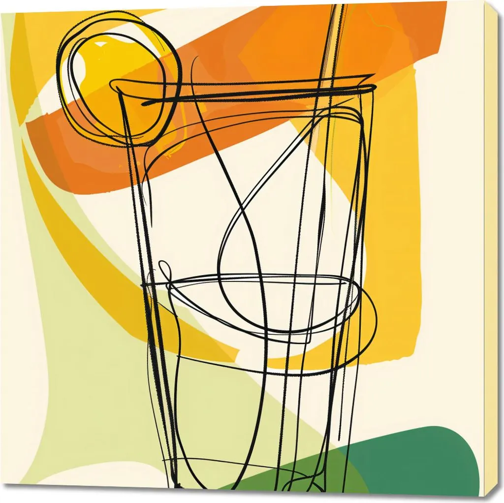 Tableau 100 x 100 cm Cocktail artistique - Toile carrée grand format