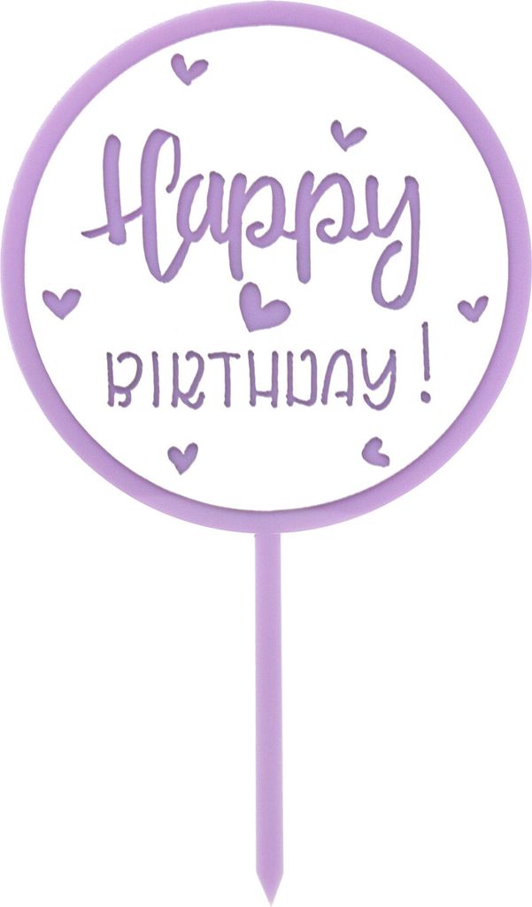 Oblique Unique Torten Topper Kuchen Muffin Cupcake Aufsatz Happy Birthday Kinder Geburtstag Jubliäum Deko - lila