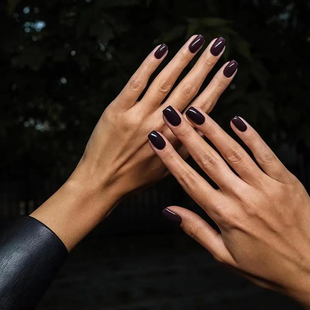Faux Ongles Courts Noir et Violet - Manucure sans Abîmer vos Ongles