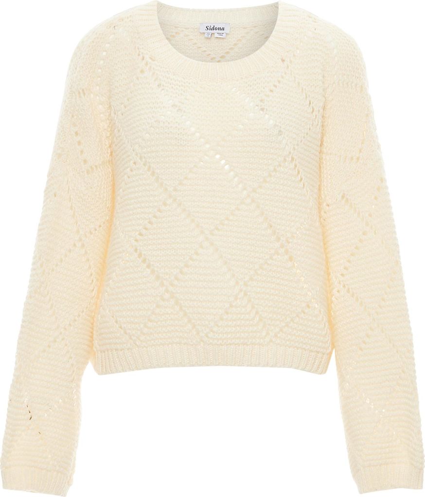 SIDONA damen pullover - wollweiss, M/L