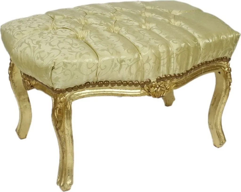 Tabouret baroque fait main orné de strass brillants style ancien