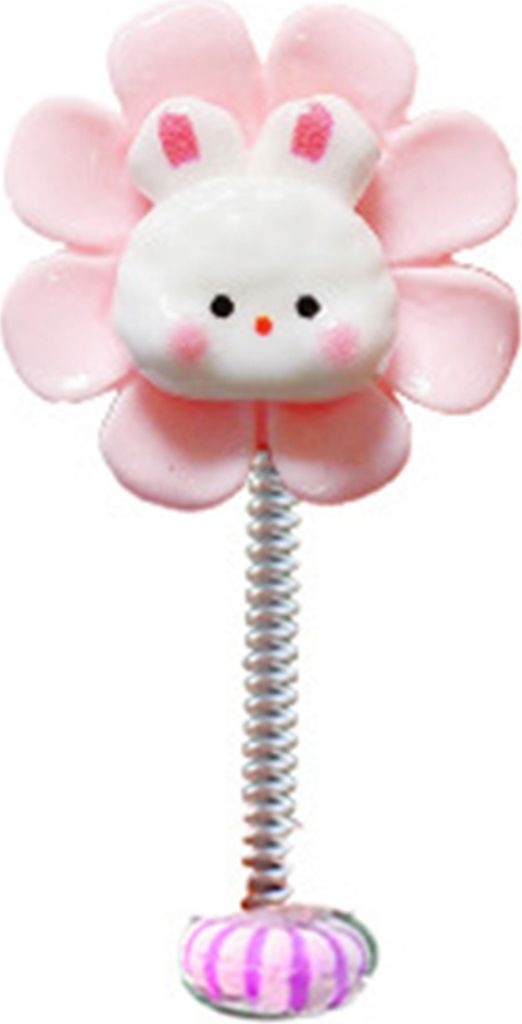 Auto-Armaturenbrett-Dekorationen, schüttelndes Cartoon-Tier-Blumenornament, Auto-Accessoire, Home-Office-Schreibtisch-Dekoration mit Feder