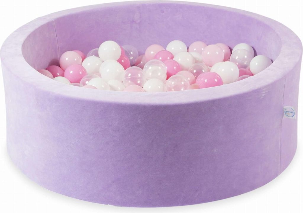 Trockenpool 90x30 Velvet Soft Purple mit 200 Bällen: transparent, weiß, hellrosa, puderrosa