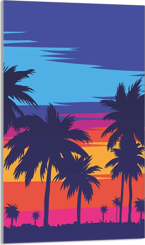 Copri Piano Cottura 30x52 Design Spiaggia Colorata in Vetro Alzatina