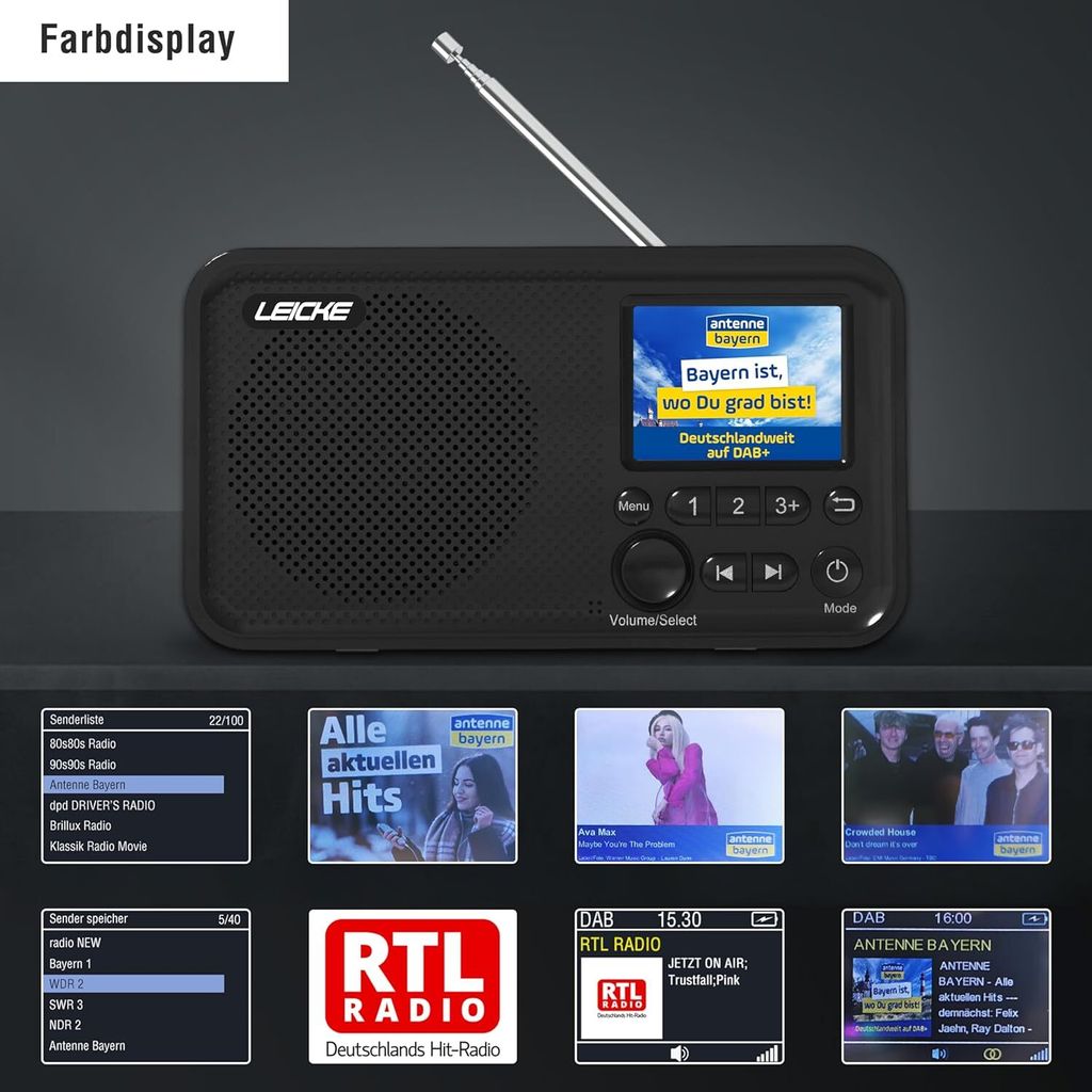 LEICKE tragbares DAB+ Radio mit Bluetooth 5.0 | DAB/DAB+ Produktbild 3