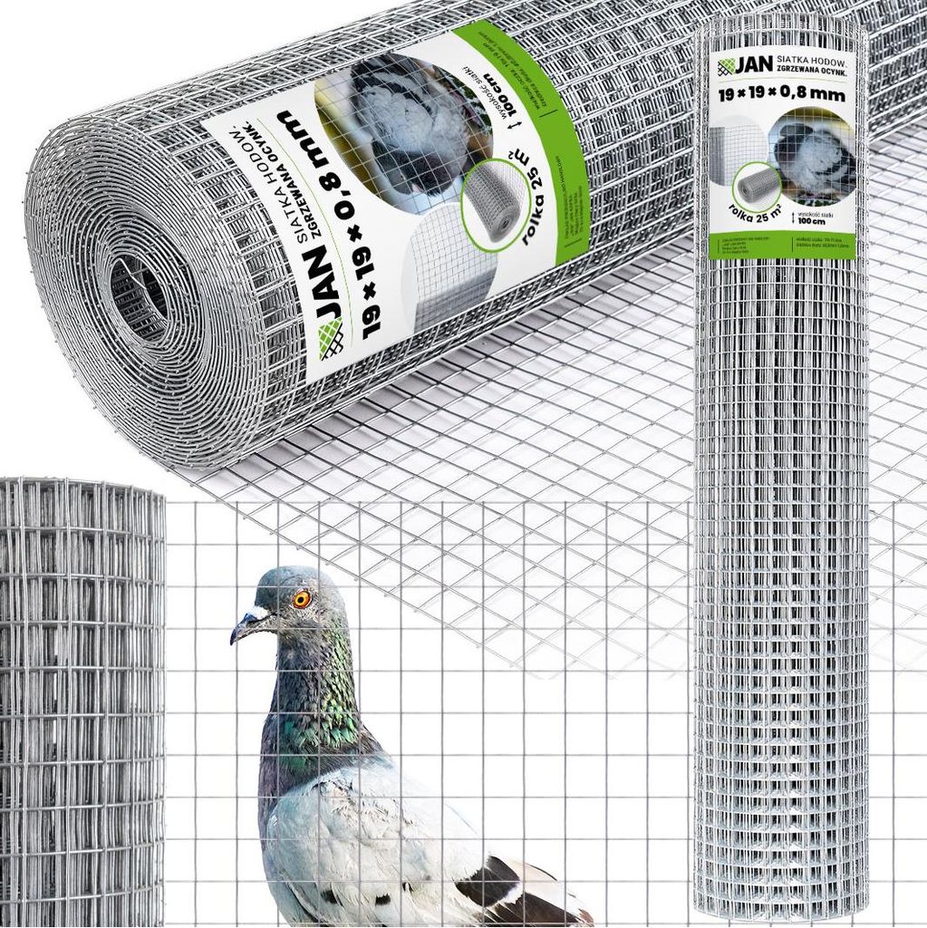 Siatka Zgrzewana OC 19x19x0,8mm na Woliery Ogrodzenie 25m2 Zdjęcie produktu 
