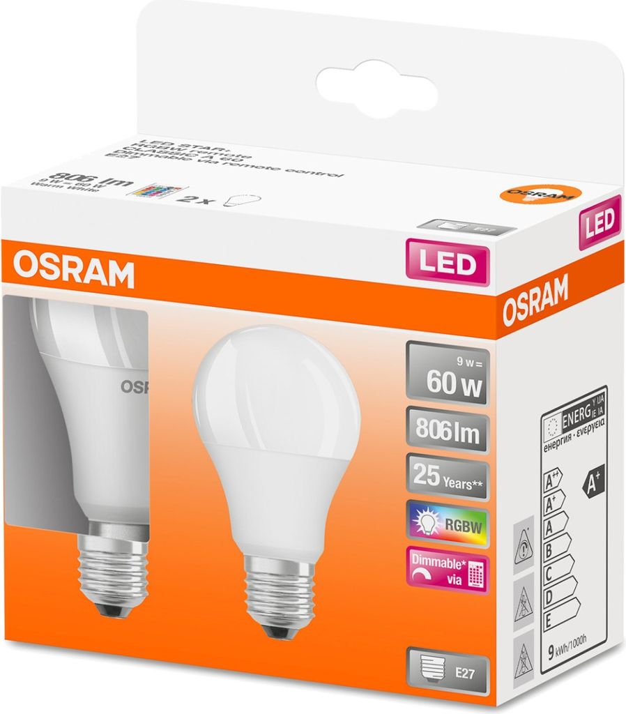 Set di 2 lampadine LED RGBW con telecomando Osram Star, Immagine del prodotto 