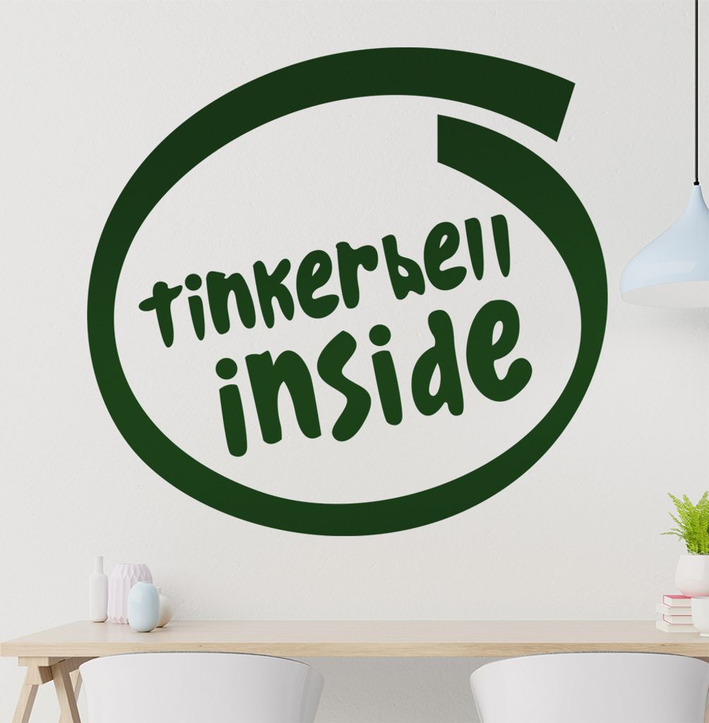 tinkerbell inside Wandtattoo in 6 Größen - Wandaufkleber Wall Sticker - Dekoration, Küche, Wohnzimmer, Schlafzimmer, Badezimmer