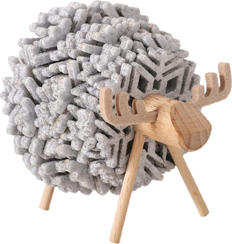 12-pcs/Set Cups er Wärme-isolierte dicke Rentier-Förde-Tisch-Untersetzer für Heime, die für Zuhause eingestellt sind-Grau ,Größen:M