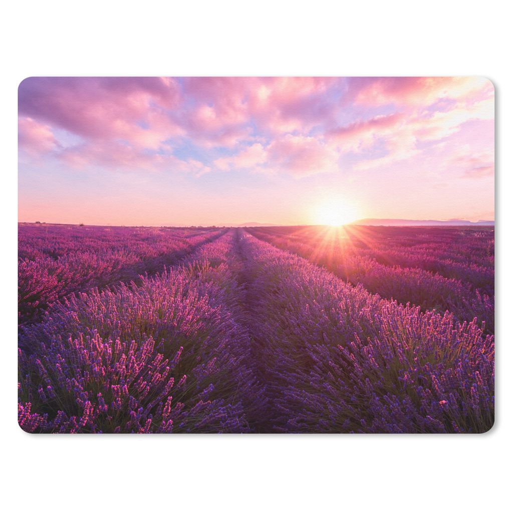 MuchoWow Mauspad Mousepad Lavendel - Blumen - Frankreich 40x30 cm - Mousepads - Maus Mat - Pad - Mausunterlage - Anti Rutsch