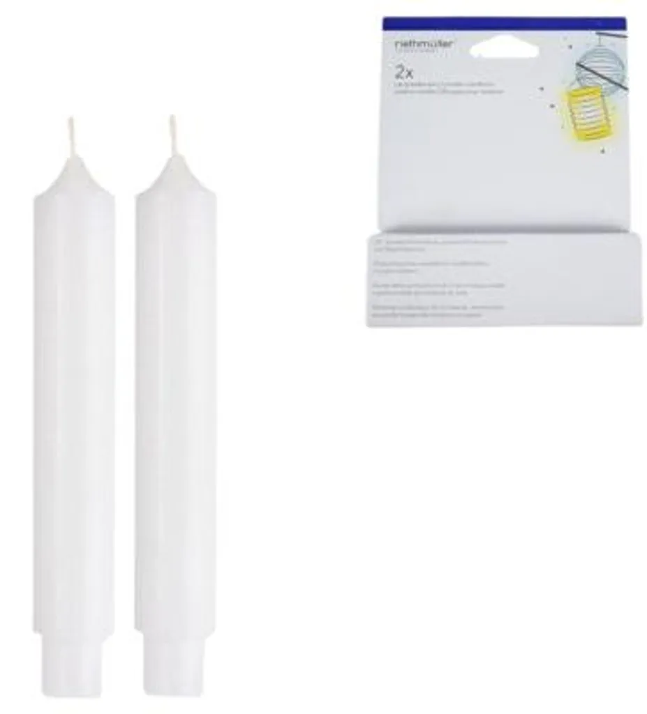Bougies blanches pour photophores : lot de 40 bougies Amscan fines