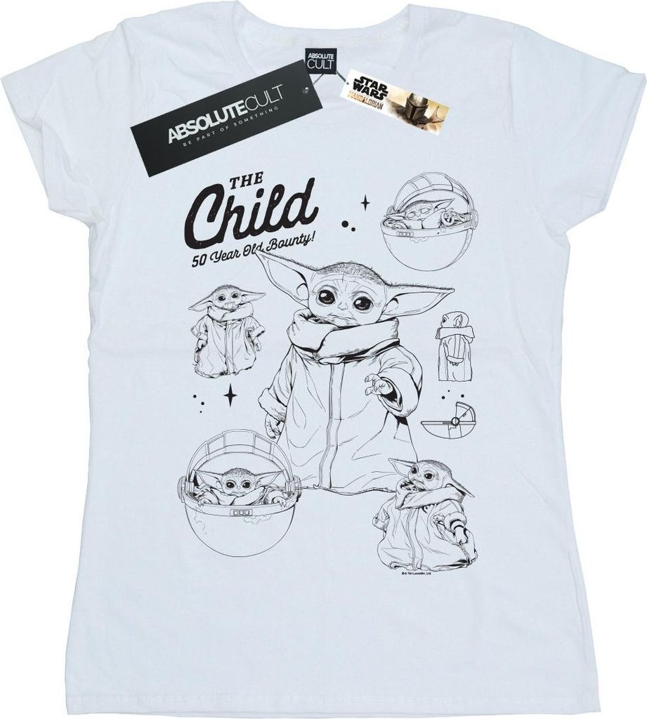 Star Wars - "The Mandalorian 50 Year Old Bounty" T-Shirt für Damen BI50538 (S) (Weiß)