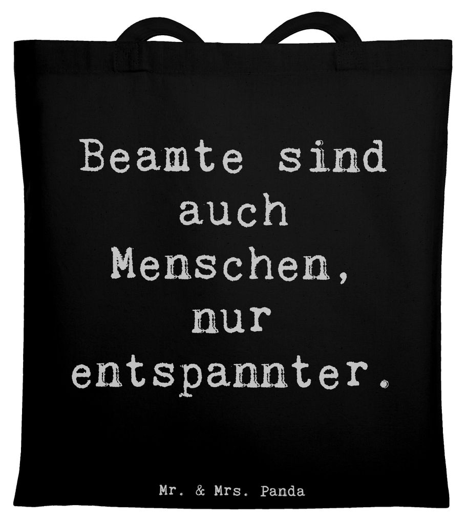 Mr. & Mrs. Panda Tote Bag Spruch Beamtin Entspannt - Schwarz - Geschenk, Einkaufstasche, Berufe, Schultasche, Dokumente, personalisierte Geschenke,...