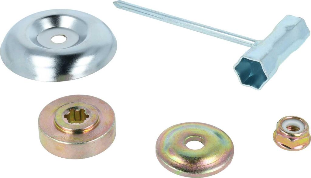 vhbw 5-tlg. Befestigungs-Set für Unkrautbürste kompatibel mit Makita DBC250, 340, 300, 290 Freischneider, Motorsensen, Gartengeräte