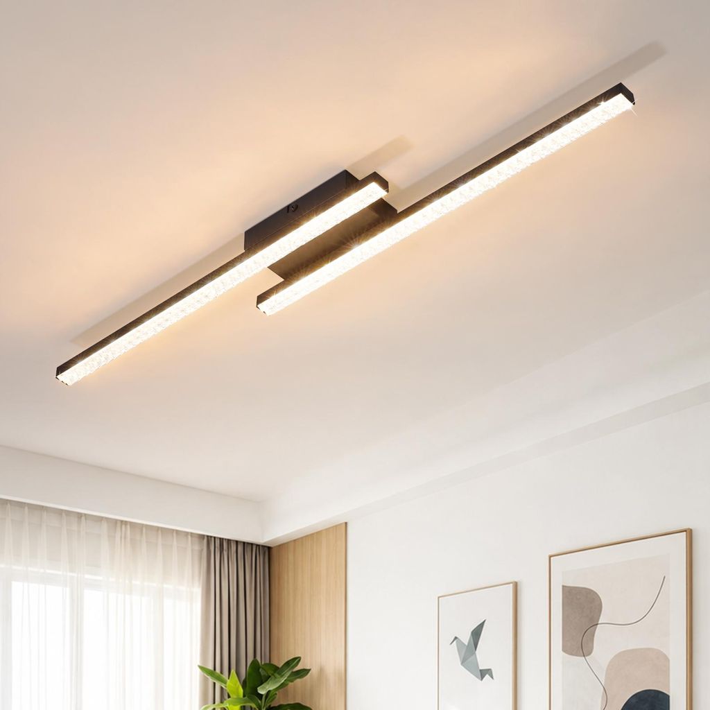 ZMH LED Plafonnier Noir 12W Blanc Chaud 3000K Moderne Image du produit 