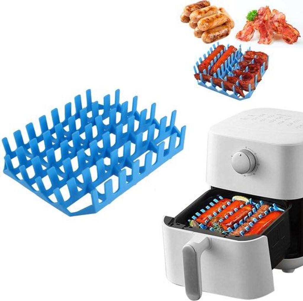 Silikonisches Backformgerät, Hitzebeständiges Speckgrillrek, Qualitätshitzebeständiges, Rechteckiges Grillrek, Paar silikonische Friteuse-Recht...