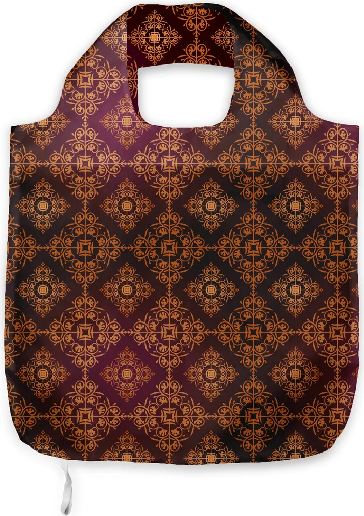 Borsa Spesa ABAKUHAUS Damascata Vittoriana - Shopper Arancione Magenta