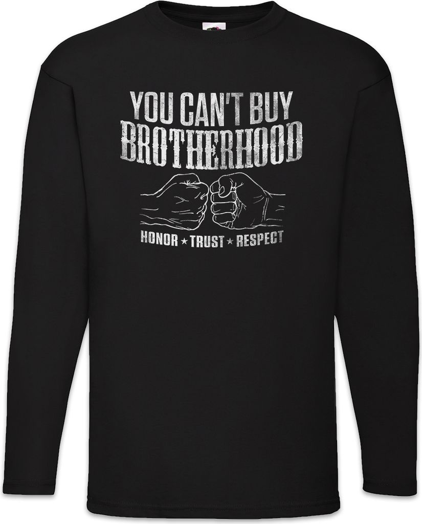 Urban Backwoods Brotherhood Honor Trust Respect, Langarm T-Shirt, Farbe: Schwarz, Größe: 4XL