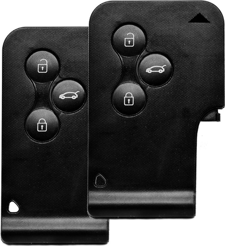 Auto Schlüssel Funk Fernbedienung 2X Keycard Gehäuse 3 Tasten kompatibel mit Renault