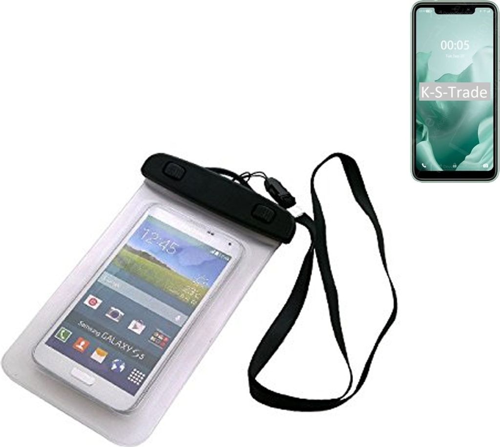 K-S-Trade Schutz Hülle Handy Hülle Kompatibel mit Oukitel C22 Beach Bag wasserdicht 16cm x 10cm Schutzhülle Staub Sand Flachwasser Beachbag Case